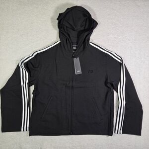 Y-3 Adidas Yohji Yamamoto Track Top Black Full Zip Hoodie Mens Small Oversized